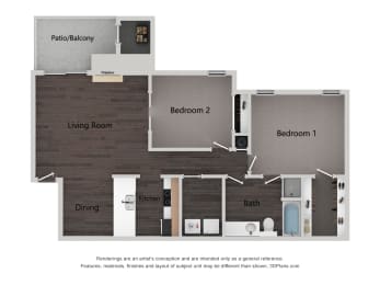 this is a 3d floor plan of a 2100 sq ft house