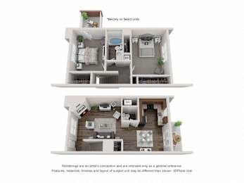 2Bd1_5Ba_Combined MAPLE at Brookdale on the Park, Naperville, IL, 60563