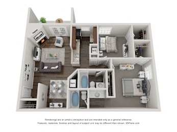 2Bd2Ba PINE Floor Plans at Brookdale on the Park, Naperville, IL, 60563