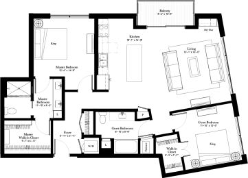 Floor Plan  Prairie Clover apartment floor plan