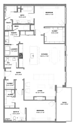 floor plan of two bedroom penthouse