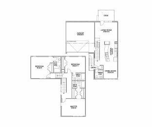 Floor Plan  the 3-bedroom Cedarwood duplex floorplan at Grand Legacy in West Omaha, NE