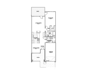 Floor Plan  the 1-bedroom Horizon townhome floorplan at Grand Legacy in West Omaha, NE