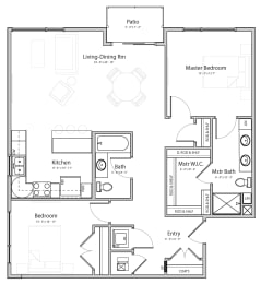 Floor Plan  Radiance (C6) two  bedroom two bathroom at Haven at Uptown