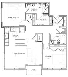 Floor Plan  Shine (C2) two bedroom two bathroom at Haven at Uptown