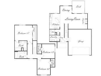 Pearl (duplex) three bedroom two bathroom floorplan at Stone Ridge Estates