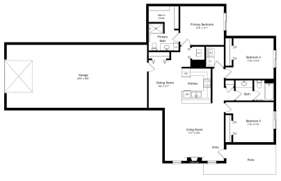 Floor Plan  3 bedroom floor plan with garage