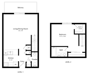 1-bed Cedar floorplan at Northridge Heights Apartments in Lincoln, NE