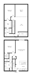 the 2-bedroom, 2-bathroom, 1,408 square feet Geneva loft-style floor plan at Pine Lake Heights apartments in Lincoln, NE