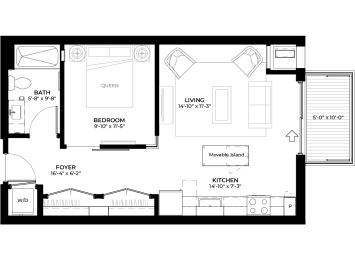 Floor Plan  Pear studio floor plan at The Rowan luxury residences in Eagan MN 55122