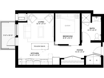 Floor Plan  Apple studio floor plan at The Rowan luxury residences in Eagan MN 55122