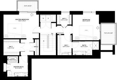 Floor Plan  Mahogany townhome upper level floor plan at The Rowan luxury residences in Eagan MN 55122