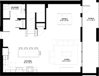 Cypress townhome lower level floor plan at The Rowan luxury residences in Eagan MN 55122