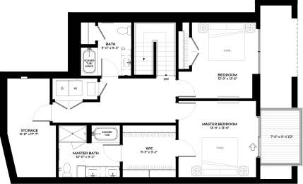 Floor Plan  Cypress townhome upper level floor plan at The Rowan luxury residences in Eagan MN 55122