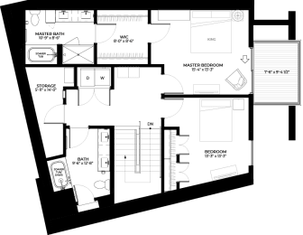 Floor Plan  Tamarack townhome upper level floor plan at The Rowan luxury residences in Eagan MN 55122