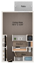 Compass studio apartment floor plan