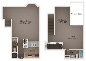 Empyrean two bedroom apartment floor plans