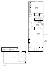 the 1-bedroom Start Point floorplan at Southwind Villas in La Vista, NE