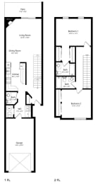 the 2-bedroom Bell Rock floorplan at Southwind Villas in La Vista, NE