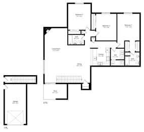 the 3-bedroom Jeddah Light floorplan at Southwind Villas in La Vista, NE