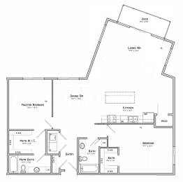 Floor Plan  a floor plan of a 2 bedroom apartment