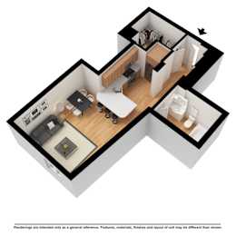 Studio 3D floor plan