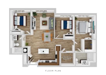 A floor plan of a house with labeled rooms.