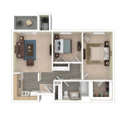 Unit B 2 bed 1 bath