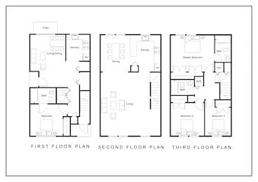 a floor plan of the first floor and second floor of a house