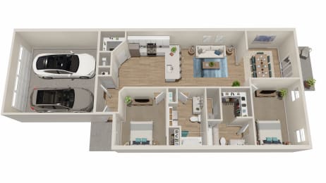 bedroom floor plan an in 3d