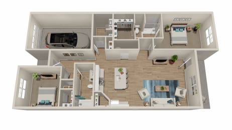 bedroom floor plan an in 3d