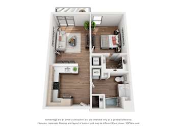 Floor Plan One Bedroom A1