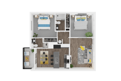  Floor Plan Cypress - 2 Bedroom