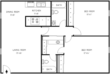  Floor Plan Two Bedroom
