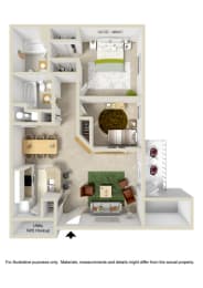 Bayberry Village 2 Bedroom Floor Plan