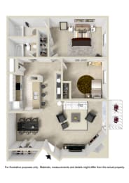 Oakbrook Court 2 Bedroom Floor Plan