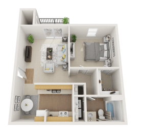 The Village Apartments Conway, AR 1 Bedroom Floor Plan