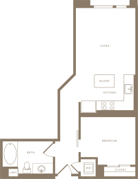 A01 Floor Plan at The Q Playa, California, 90045