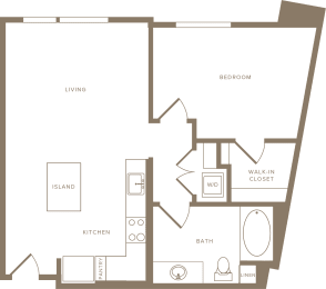 A9 Floor Plan at The Q Playa, Los Angeles, CA, 90045