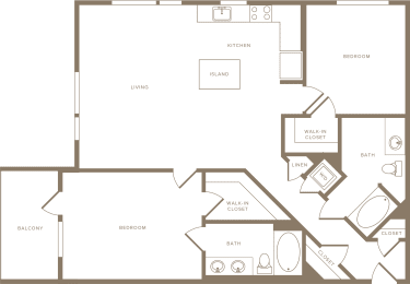 B12 Floor Plan at The Q Playa, Los Angeles, CA, 90045