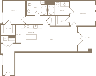 B6 Floor Plan at The Q Playa, Los Angeles, CA, 90045