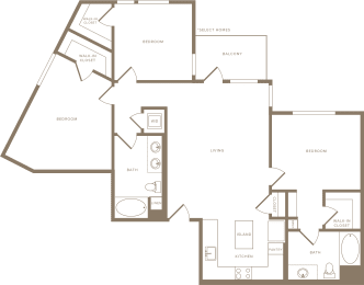 C1 Floor Plan at The Q Playa, Los Angeles, 90045