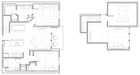 3 Bedroom Loft Floor Plan in Woodland Hills, CA