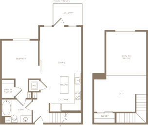 A04 Floor Plan at The Q Playa, Los Angeles, 90045