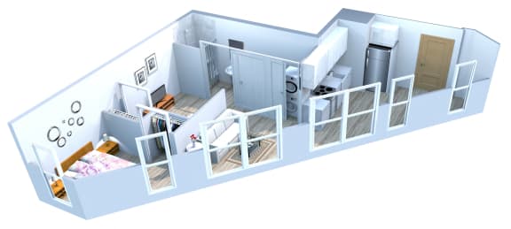 A13 Floor Plan at Pine Minor, Seattle, 98101