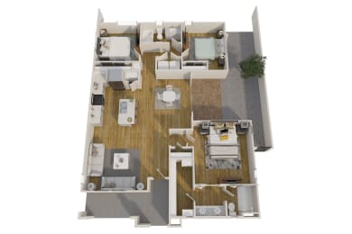 3 Bedroom 2 Bath floorplan at Pillar at Fountain HIlls apartments in AZ