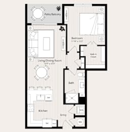 A20 Floor Plan at Huxley Scottsdale, Scottsdale, AZ 85260