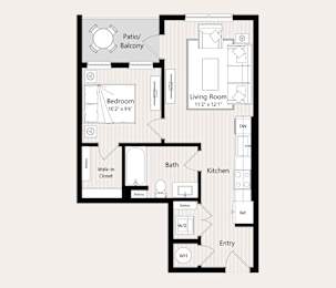 A3 Floor Plan at Huxley Scottsdale, Scottsdale, AZ 85260