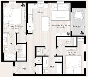 B3 Floor Plan at Huxley Scottsdale, Scottsdale, 85260