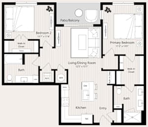 B4 Floor Plan at Huxley Scottsdale, Scottsdale Arizona